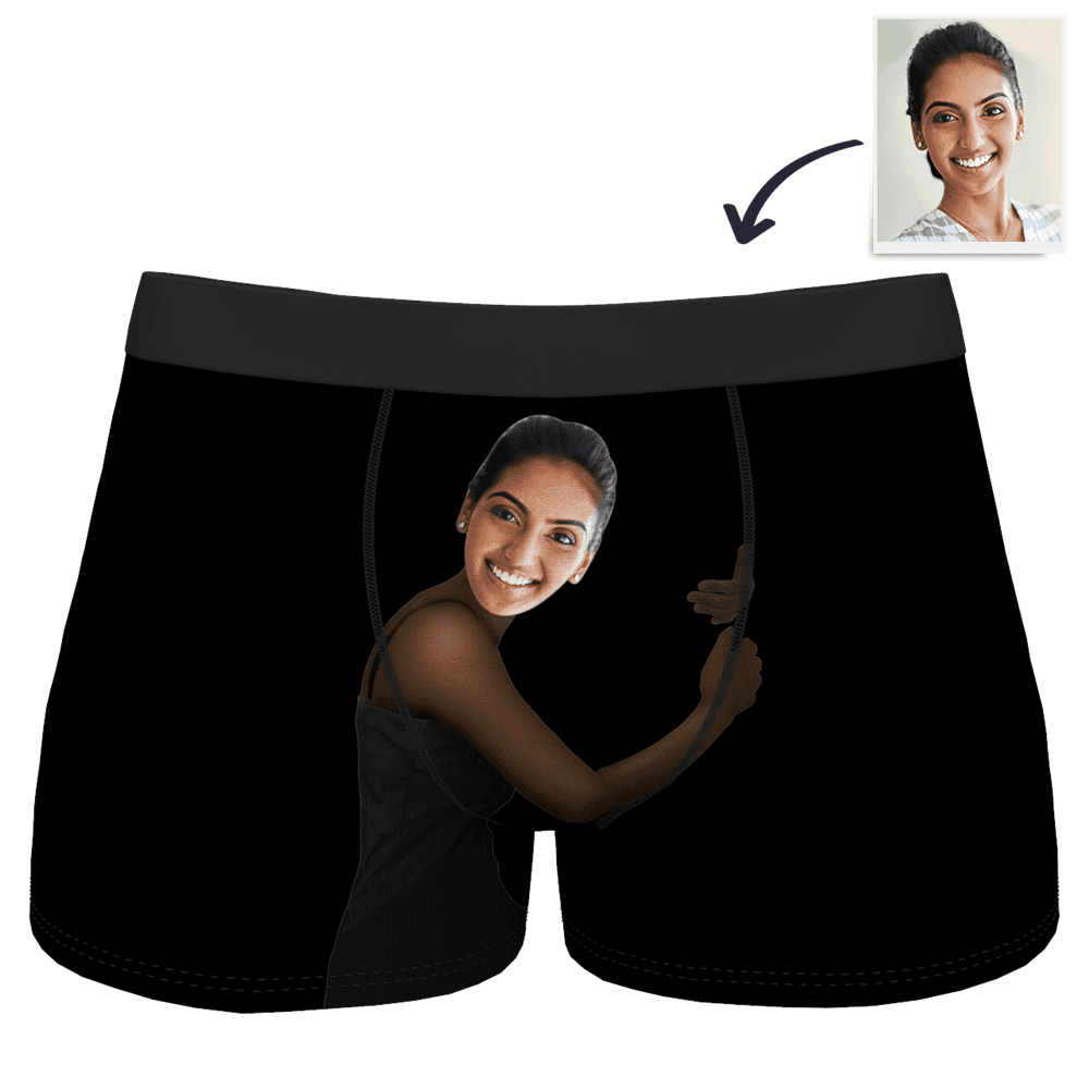 Boyfriend Gift Customized Face Boxer - Dark Skin