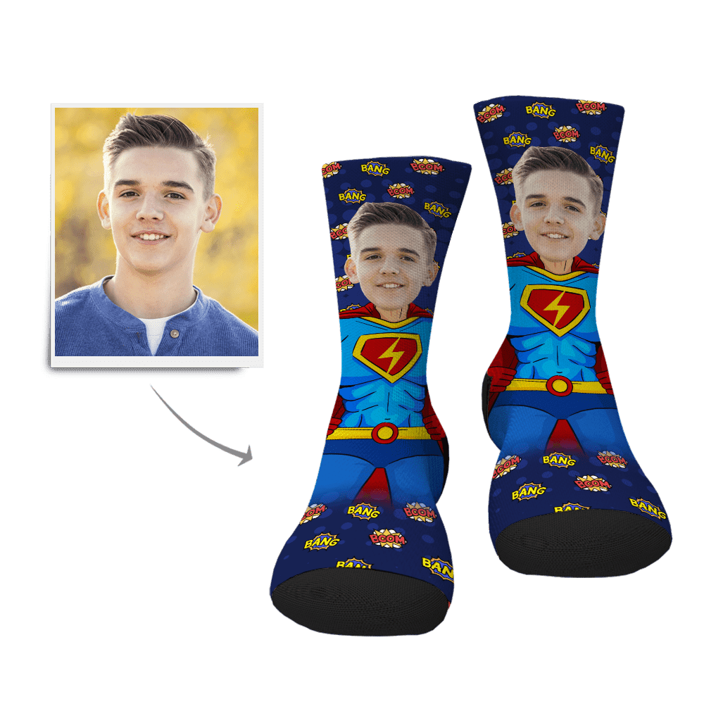 Father's Day Gift Custom Socks Superman Christmas