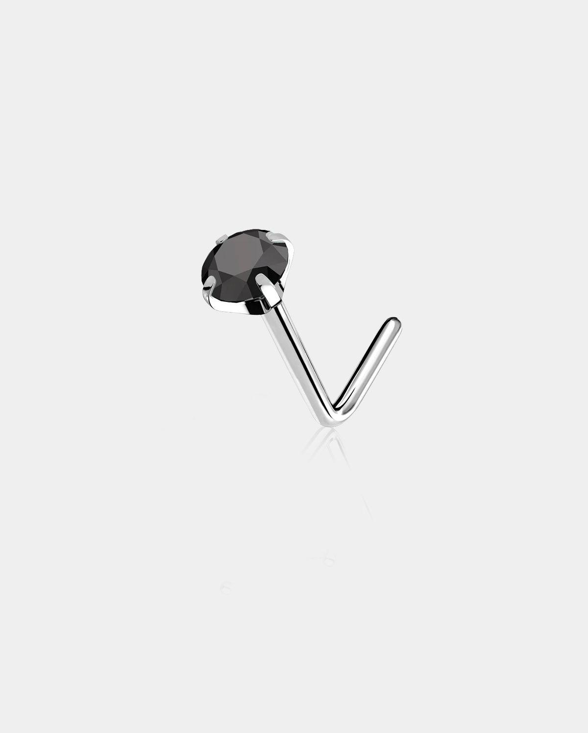 Vibrant CZ Titanium Nose Stud - Black