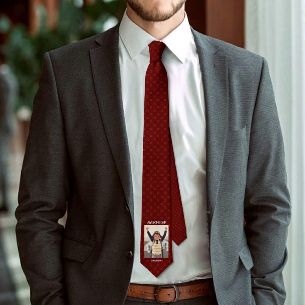 Personalized Tie Gift For Dad - Red