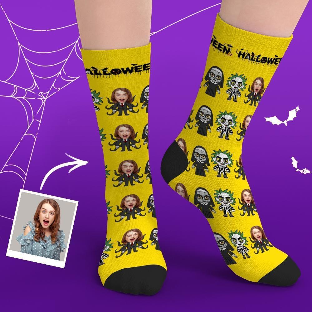 Halloween Face Socks Custom Roll Face Socks Halloween Gifts for Him