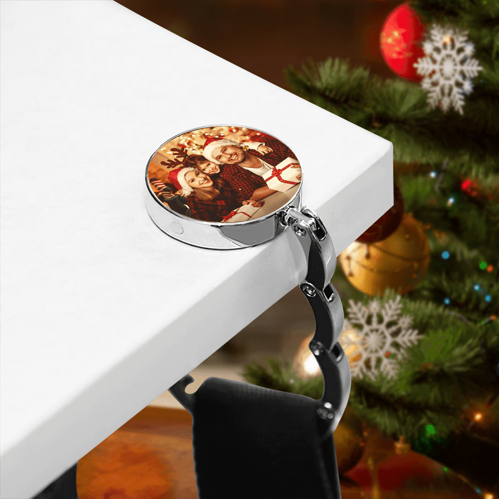 Custom Photo Portable Bag Hanger Personalized Handbag Hanger Christmas Gift