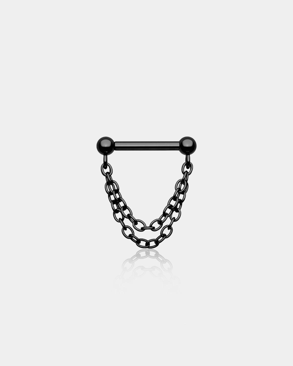 Threadless Septum Chain - Black / 10mm