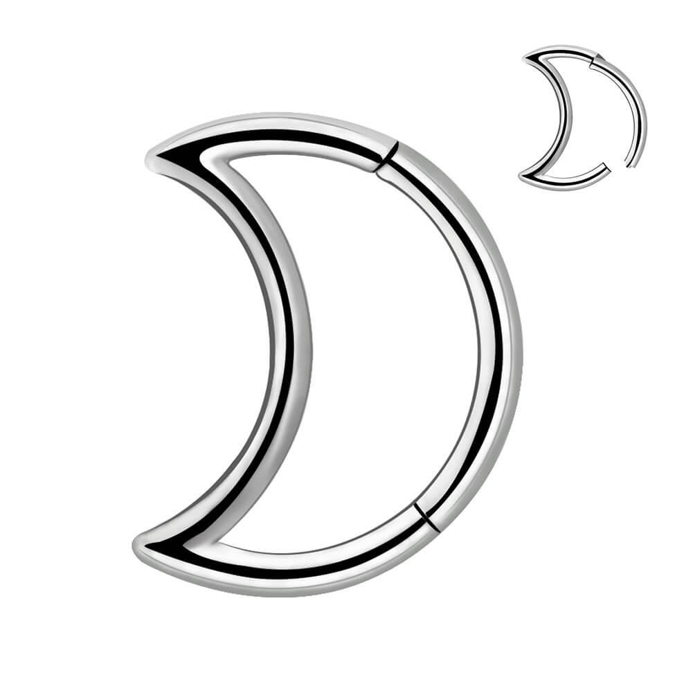 Titanium Moon Daith Cartilage Earrings Helix Hoop - 10mm