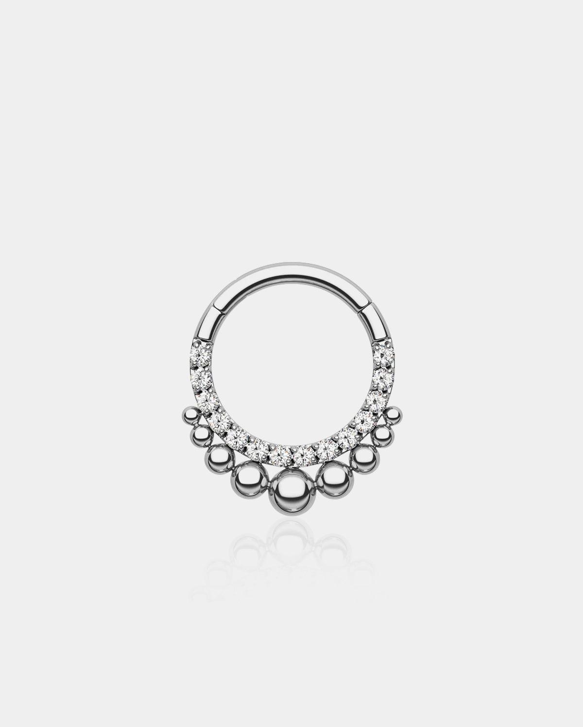 Beaded Hinged Titanium Daith Septum Ring