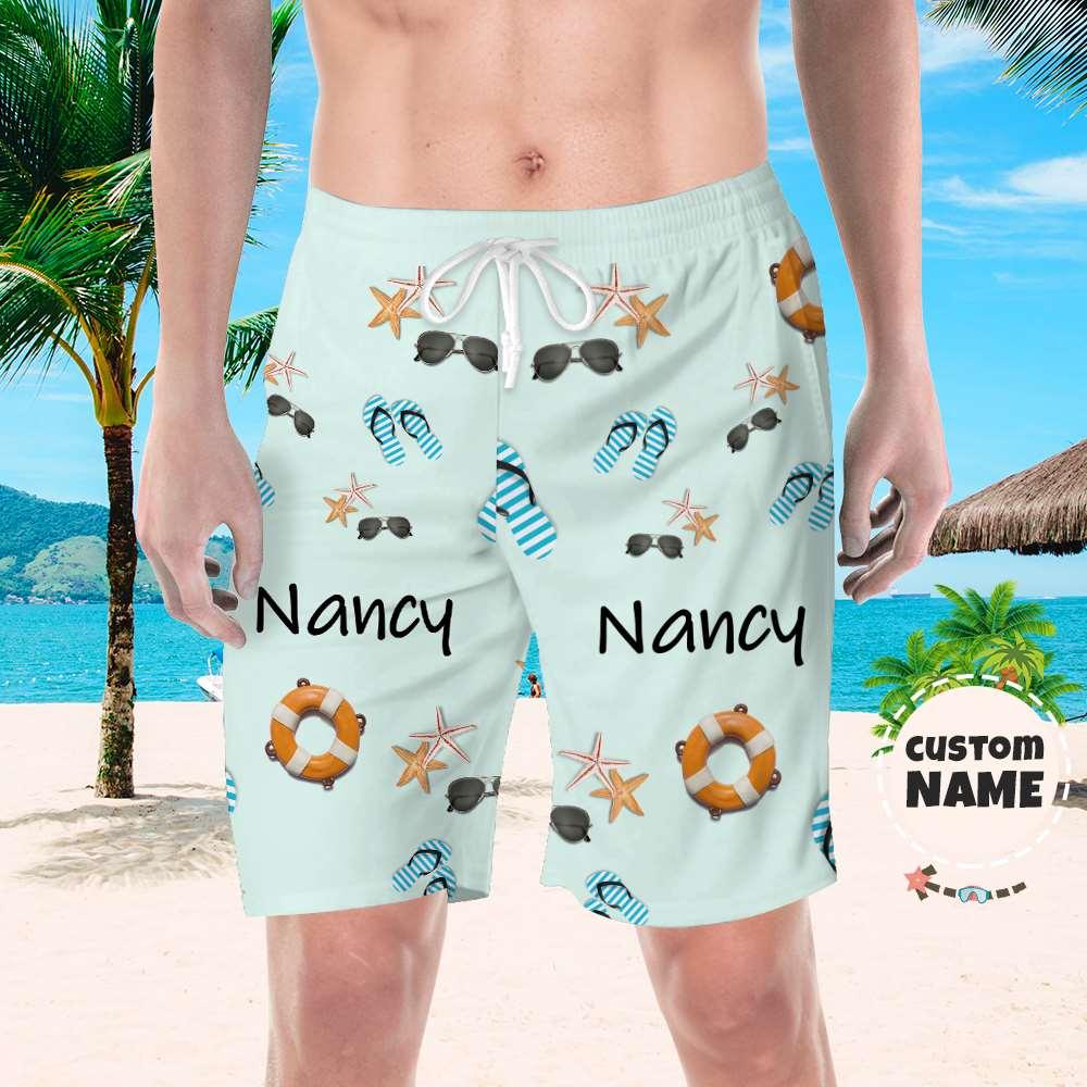Custom Men's Shorts Custom Name Beach Shorts for Boyfriend