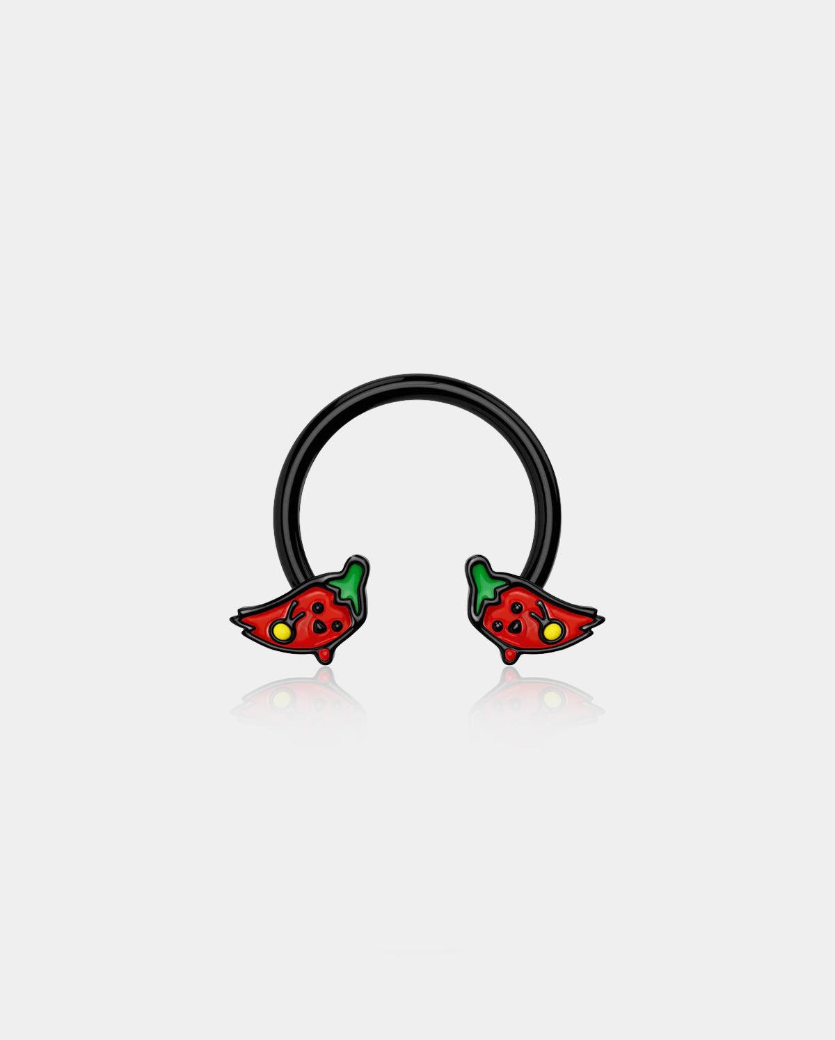 Red Ghost Pepper Horseshoe Septum Ring