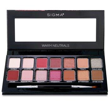 Beleza SigmaWarm Neutrals Eyeshadow Palette (14x Eyeshadow + 1x Dual Ended Brush) 19.04g/0.67oz
