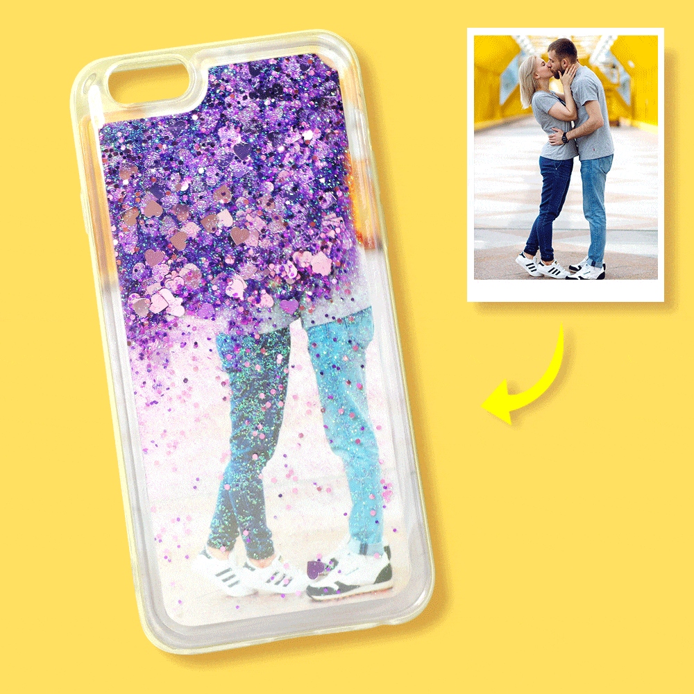 Custom Purple Quicksand Photo iPhone Case