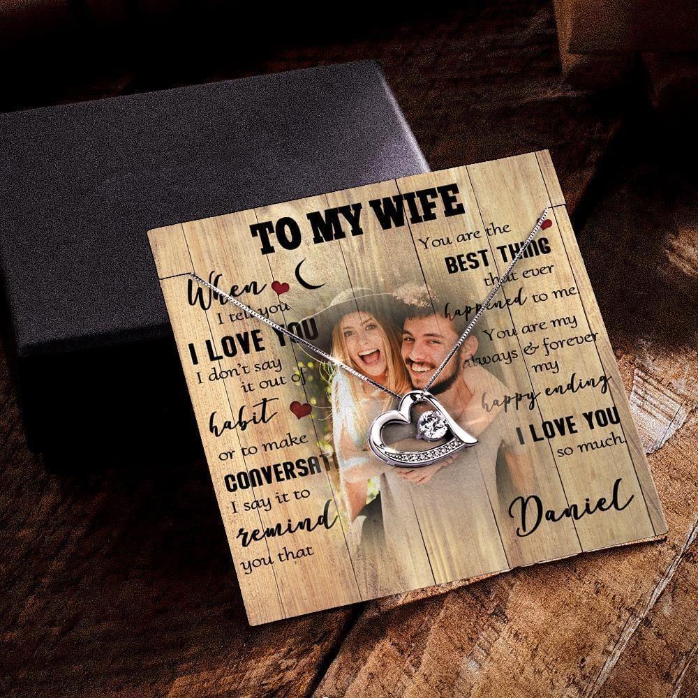 Necklace With Custom Message Card To My Wife Gifts for Her