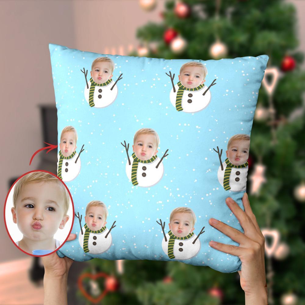 Christmas Gifts Christmas Throw Pillow With Face Snowman Gifts for Kids