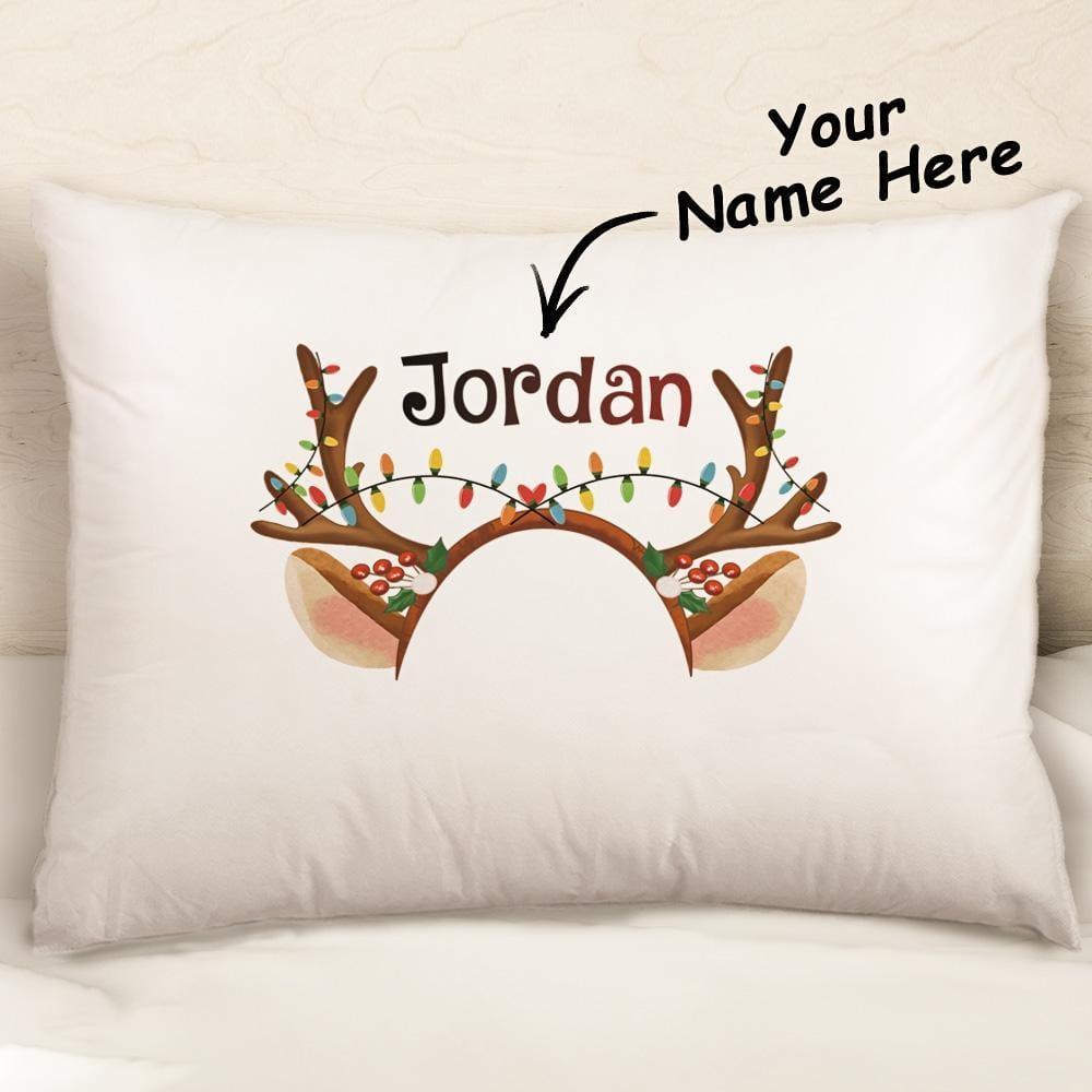 Custom Christmas Pillow Cases Reindeer Antler Pillow Cover Christmas Gifts