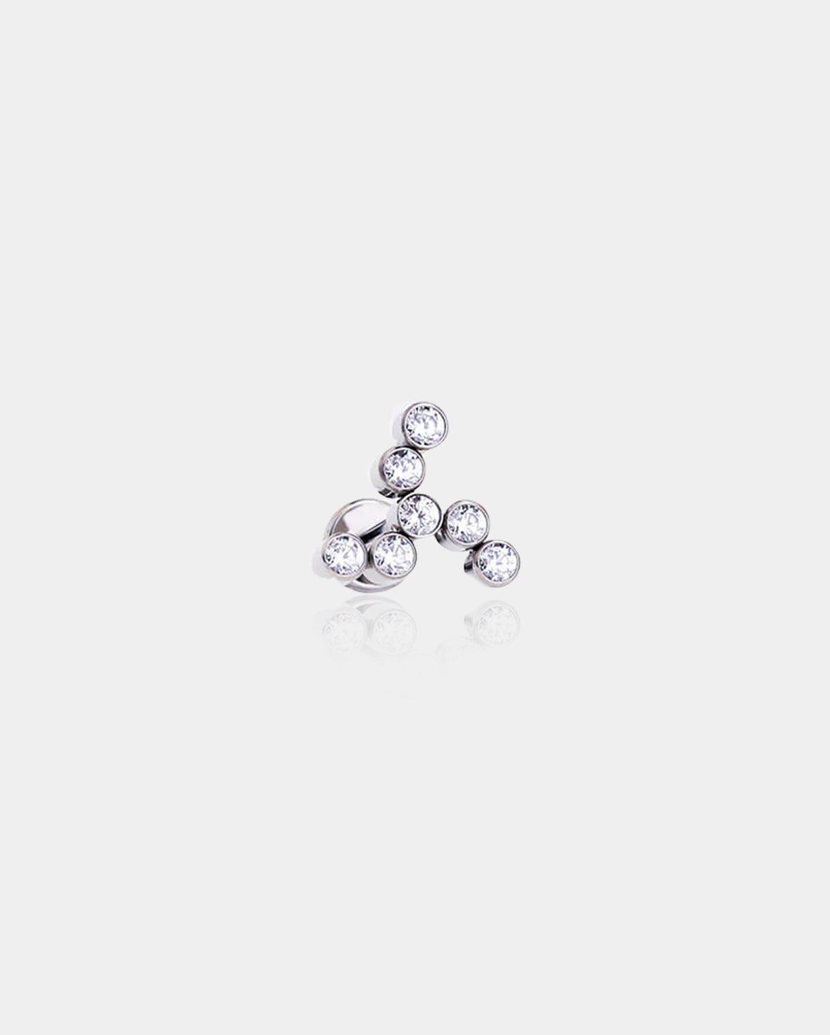 Windmill CZ Internally Threaded Titanium Helix Stud - Style1