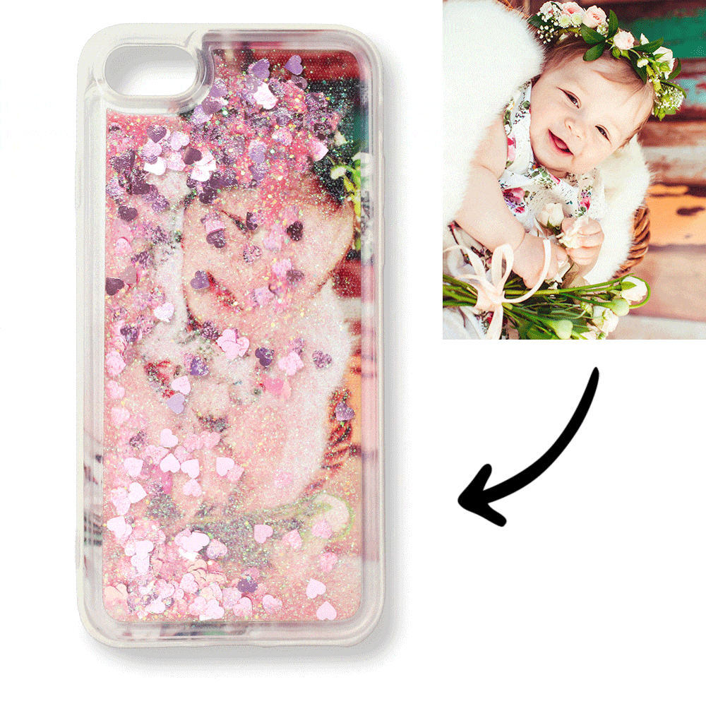 Custom Pink Quicksand Photo iPhone Case