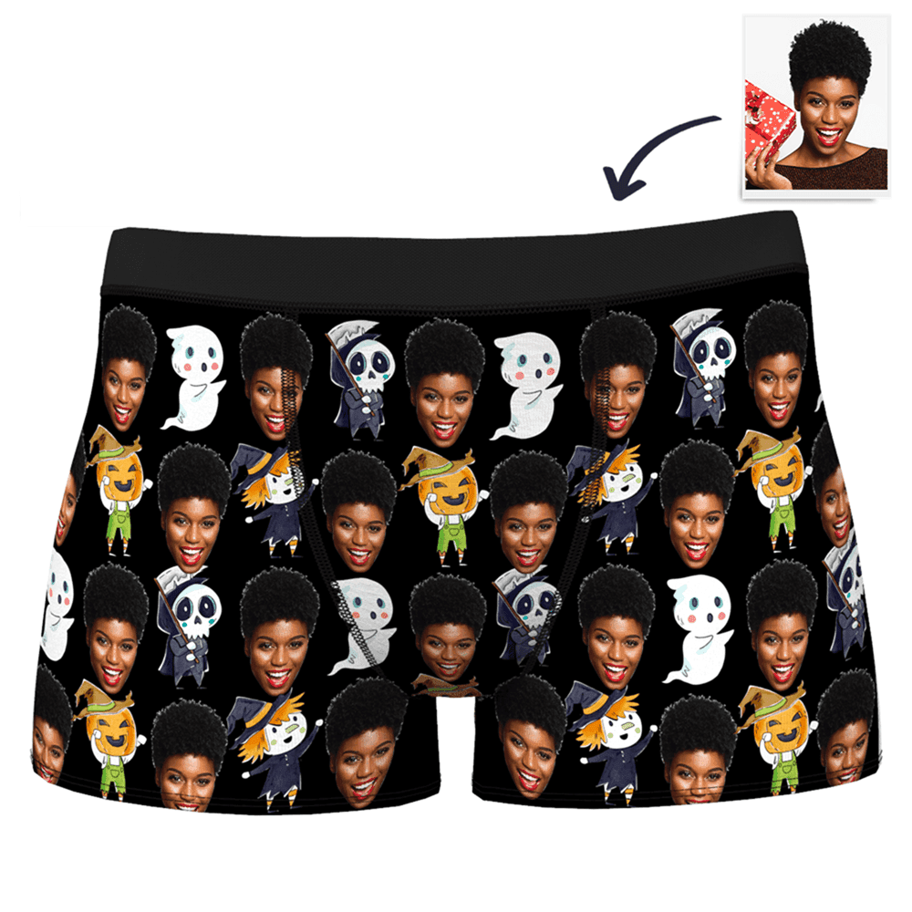 Custom Girlfriend Face Halloween Demon Men's Boxer Shorts
