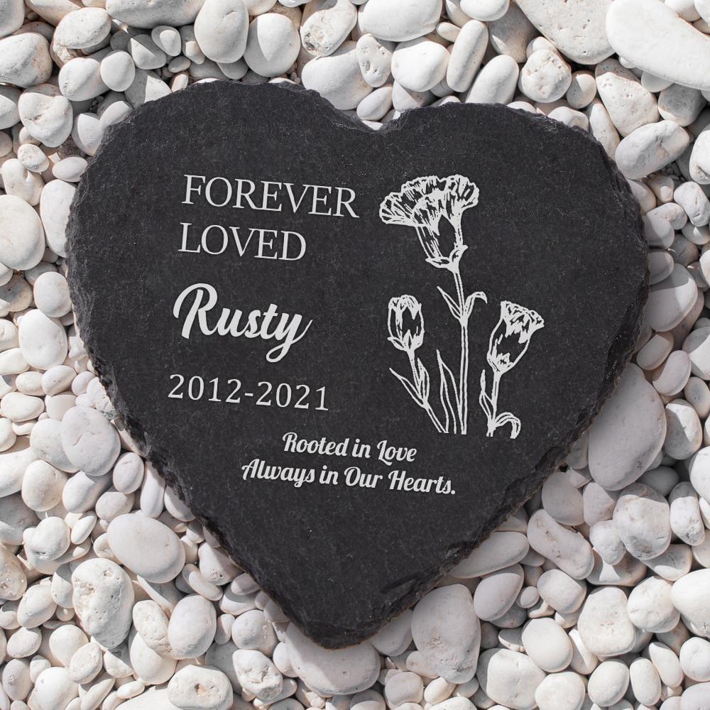 Dog Gravestone Birth Flower Memorial Stone Pet Memory Gifts