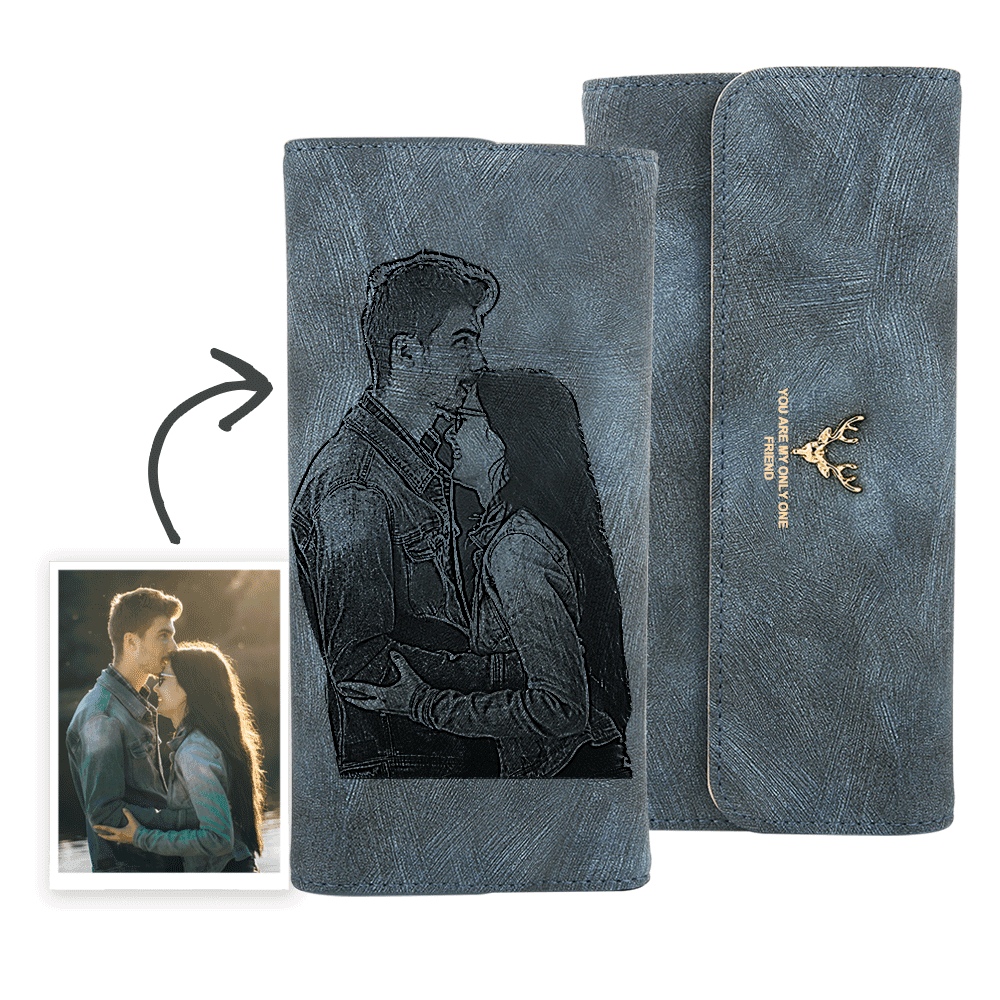 Anniversary Gift Photo Wallet For Him - Blue