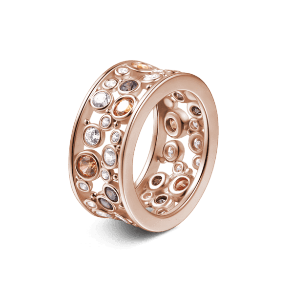 Lucky Halo Simple Ring Rose Gold Plated Silver For Women
