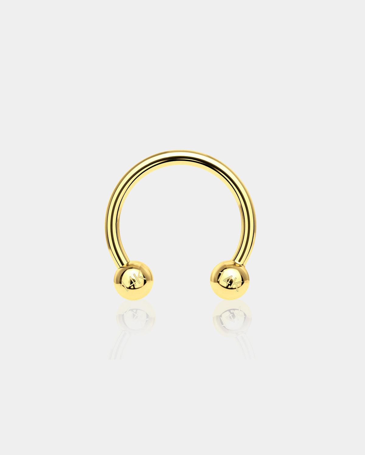 14k Gold Classic Horseshoe Septum Ring - 10mm