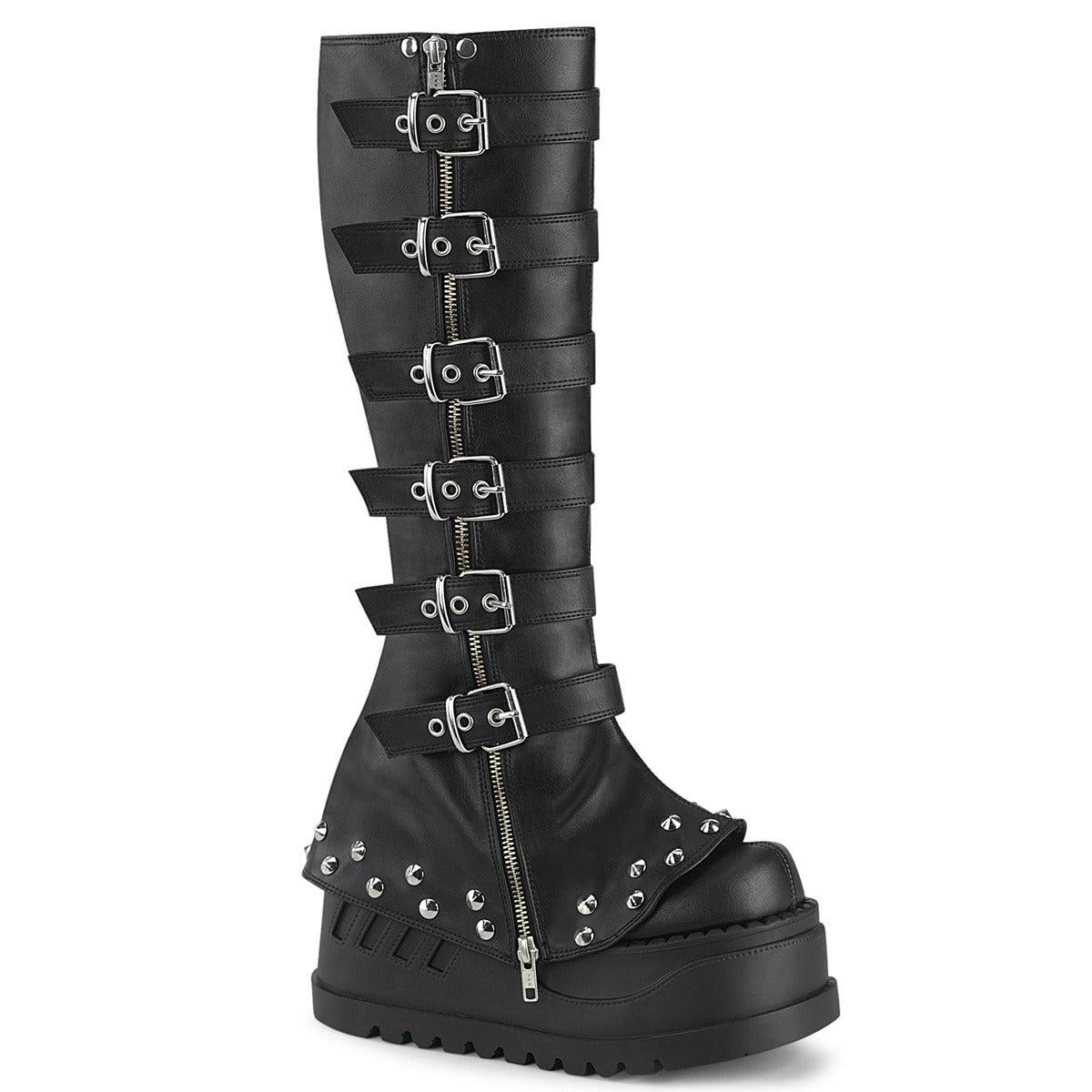 Demonia Stomp-223 Bell Bottom Draped Platform Knee High Boot