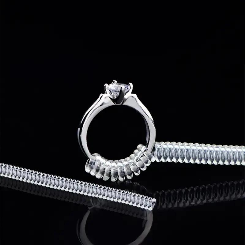 6pcs Transparent Spring Ring Size Adjuster, Clear Ring Adjuster, Ring Holder Strap, Ring Adjusting Rope, Jewelry Accessories, Jewellery