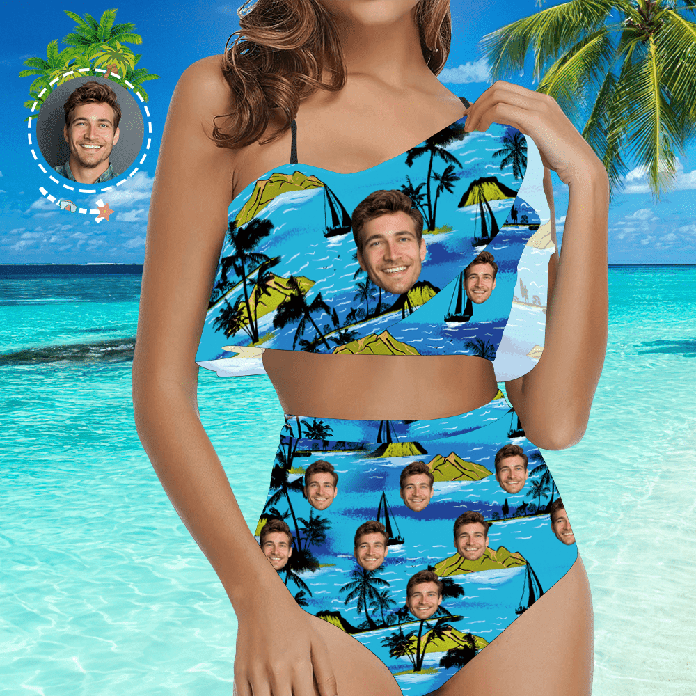 Personalized Swimming Suits Photo Swimwear Custom Bikini Gift For Her - Coconut Tree