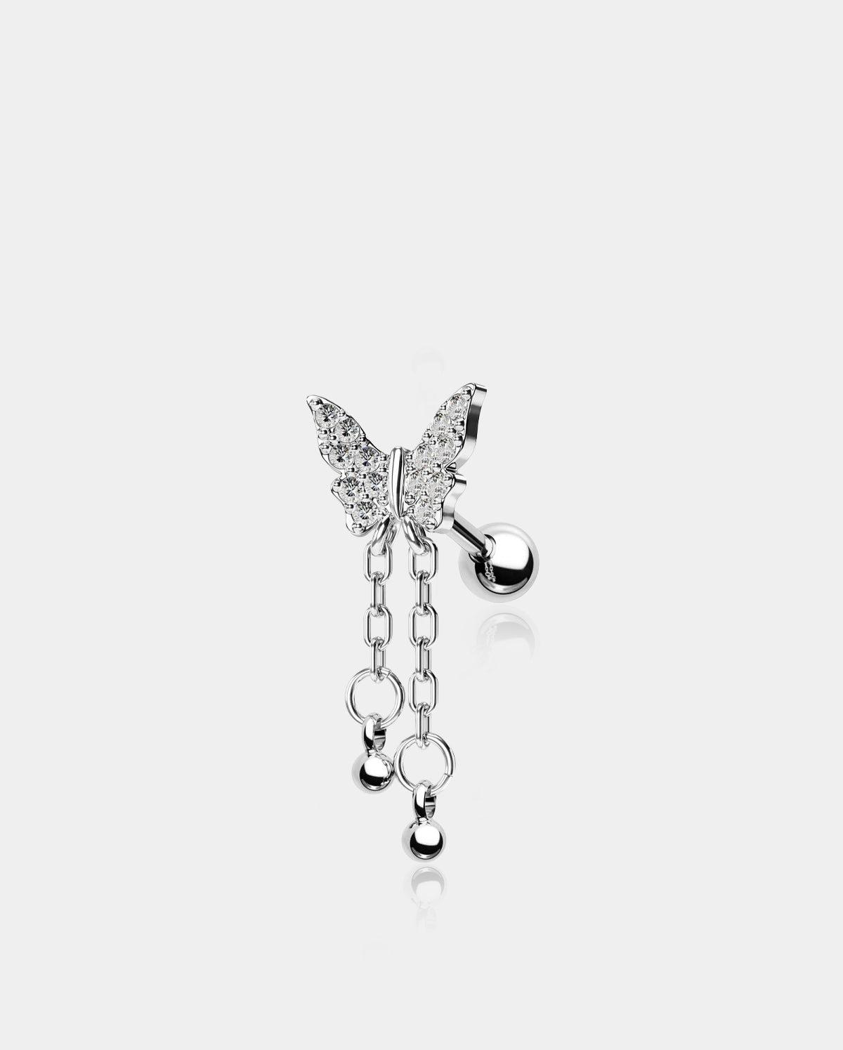 Dangle Butterfly Cartilage Stud