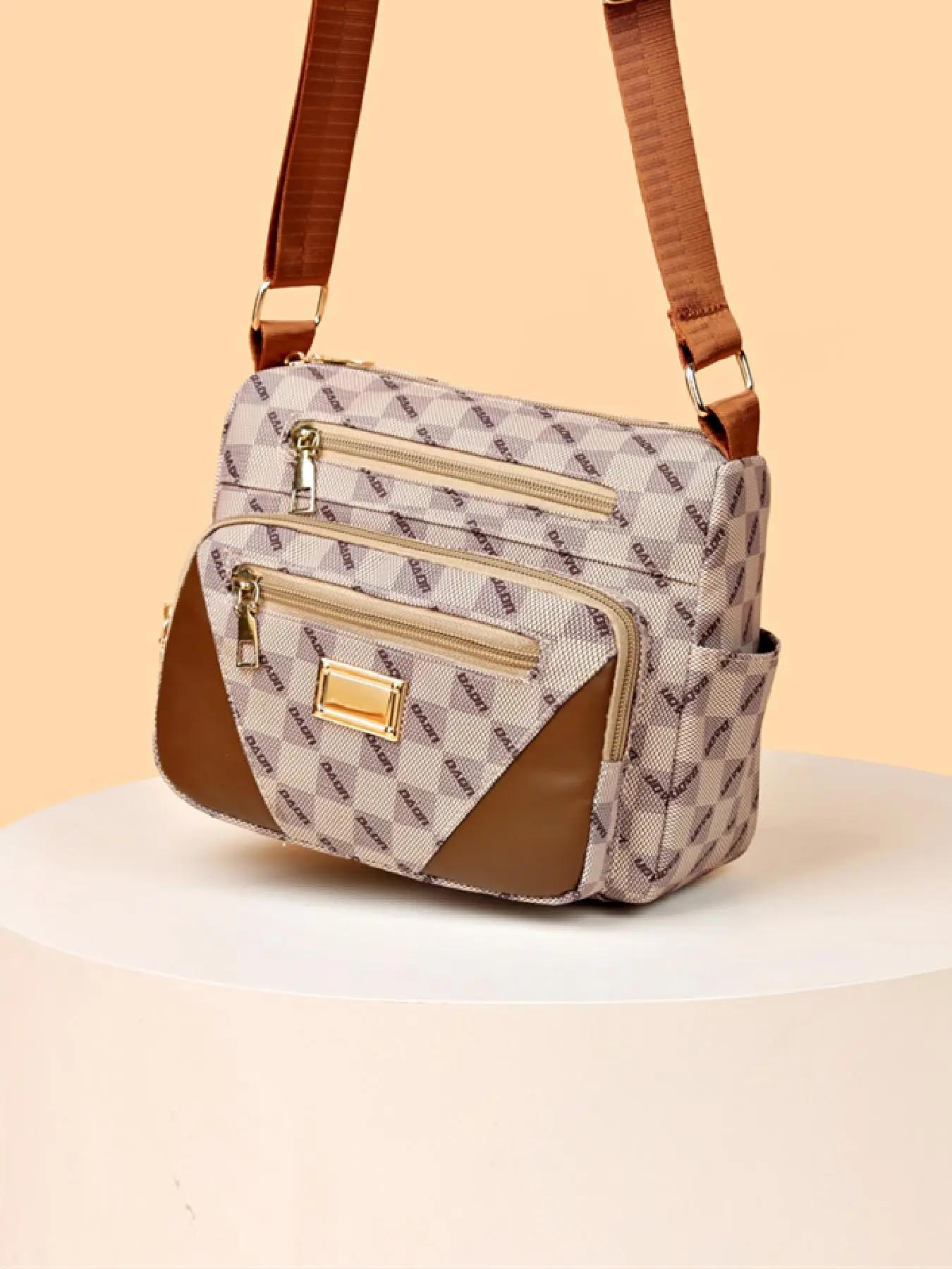 Elegant Letter Graphic Crossbody Bag, Minimalist Trendy Large Capacity Compact Crossbody Bag, Chic Fashionable Crossbody Bag for Daily Use
