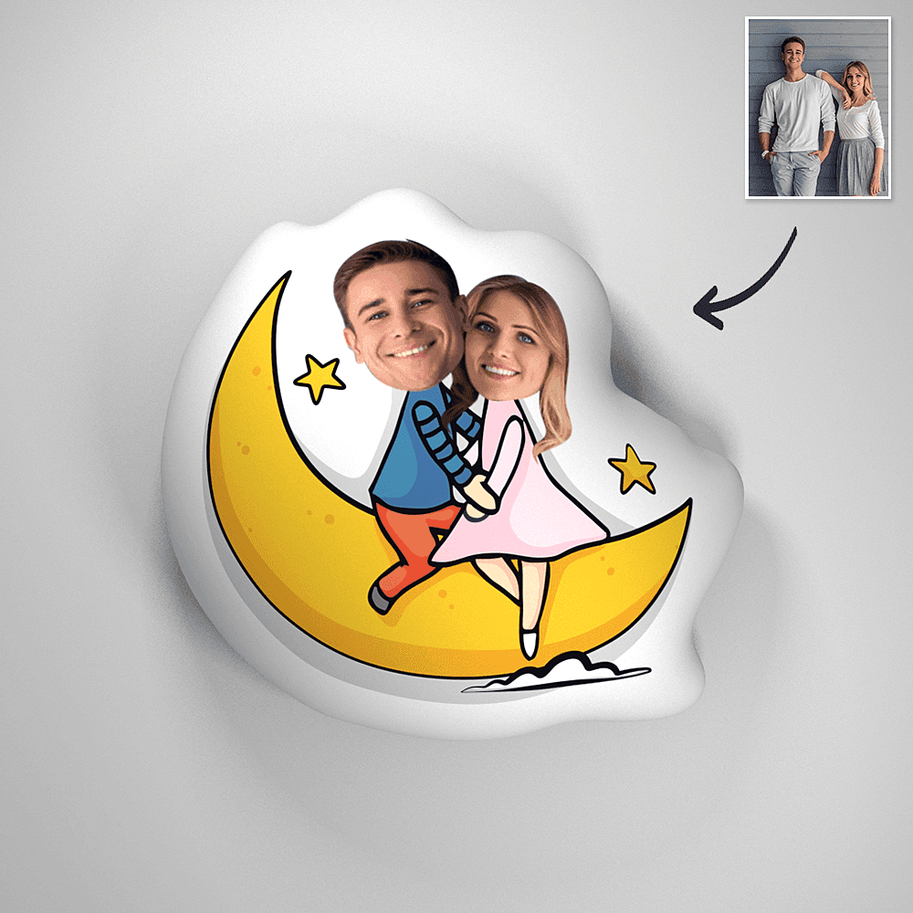 Anniversary Gift Custom Throw Pillow - Love You To The Moon And Back