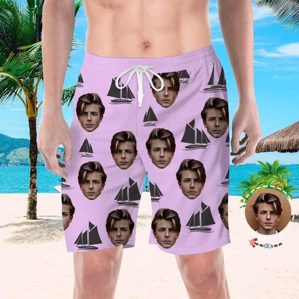 Custom Face Beach Shorts Photo Swim Trunks