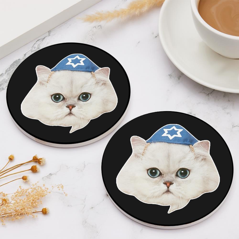 Personalized Coaster Gift For Cat Owner - Round