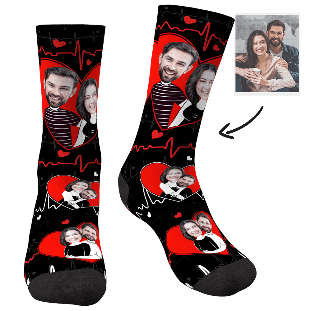 Personalized Photo Socks Valentines Gift For Couple Anniversary Gift