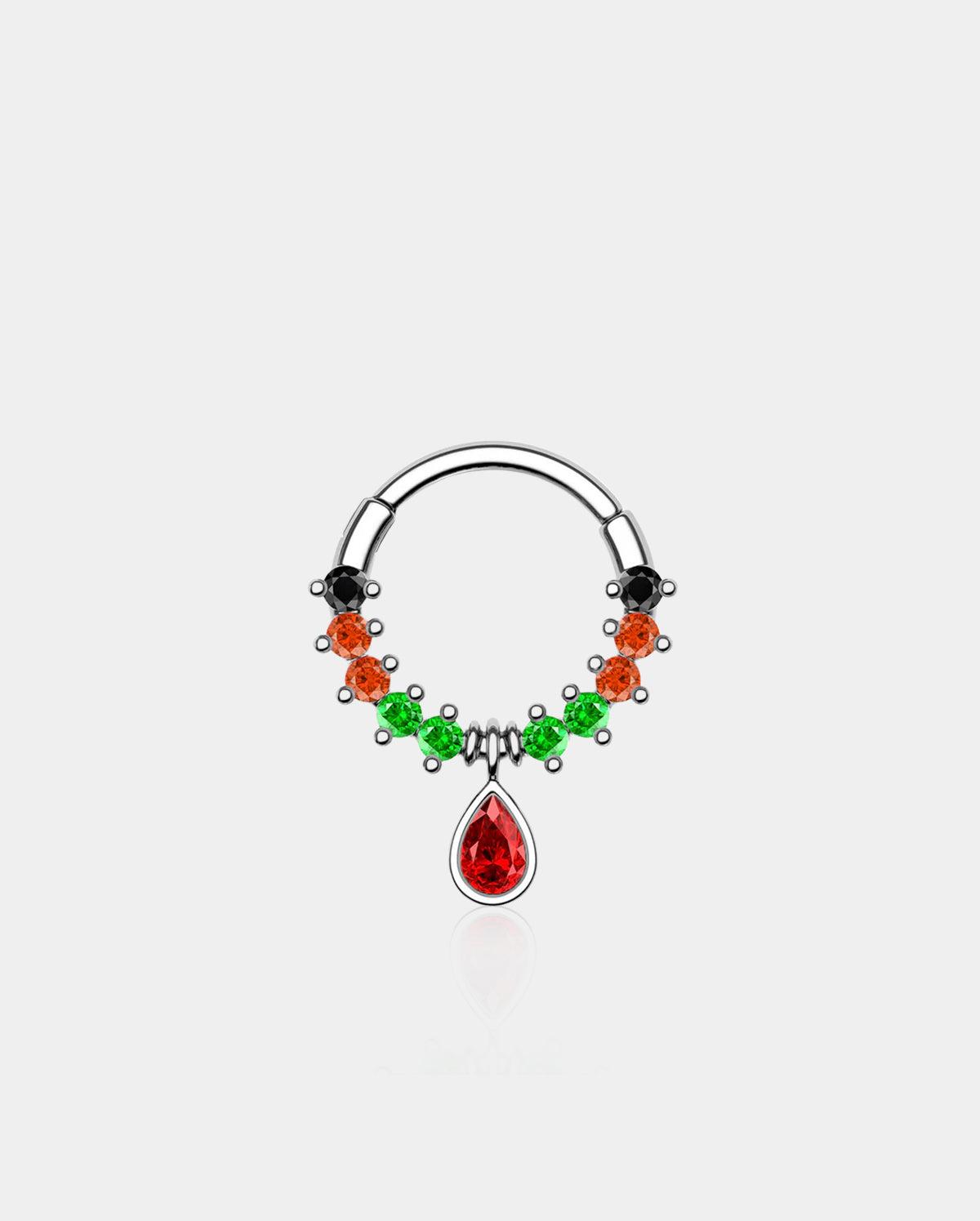Mysterious Gem Hinged Segment Septum Ring - 8mm