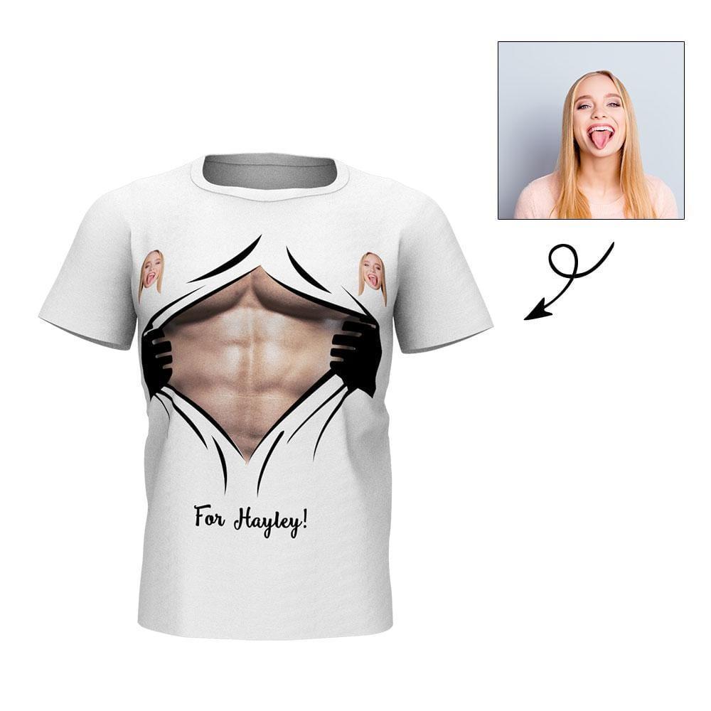 Printed T-shirt with Girlfriend's Face Custom Face Shirt