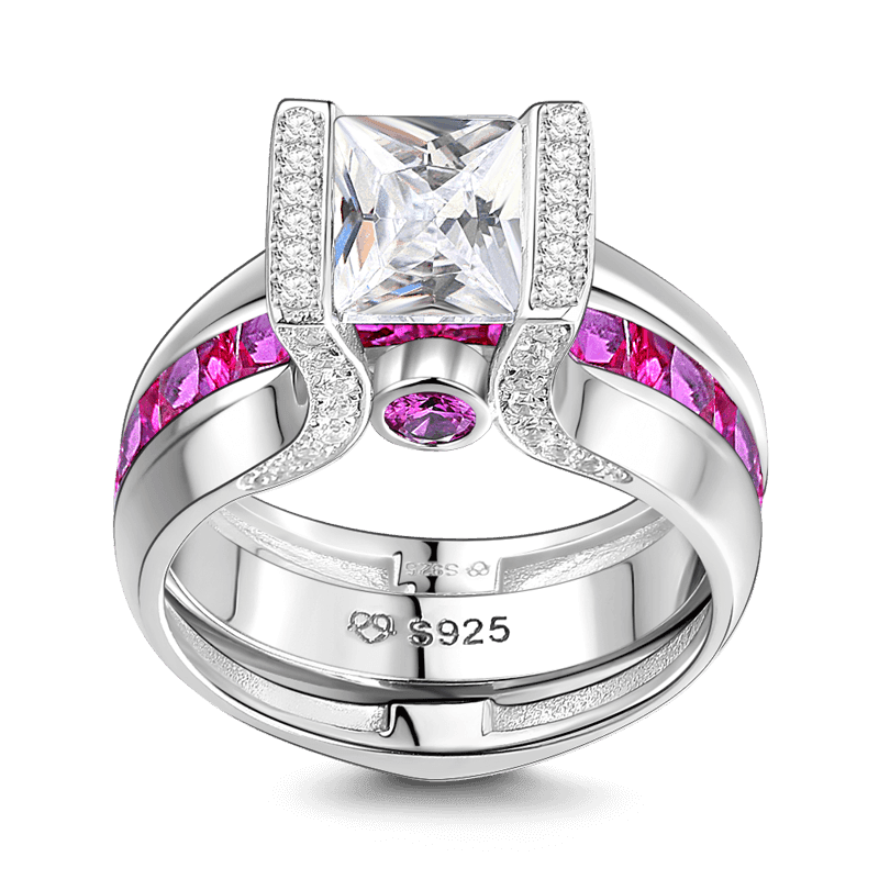 Female Zirconia Vintage Engagement Ring 925 Sterling Silver