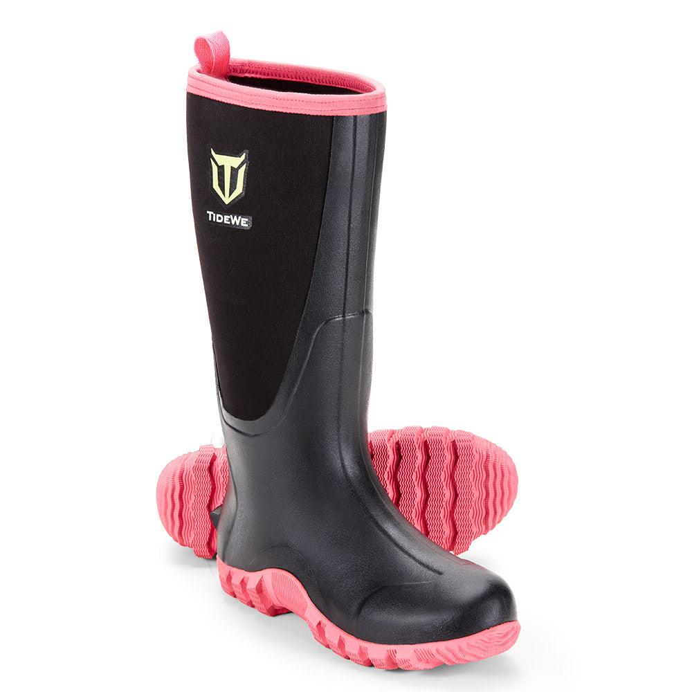 TideWe Rubber Boots for Women Rain Boots with Steel Shank, Neoprene Outdoor Realtree Hunting Boots