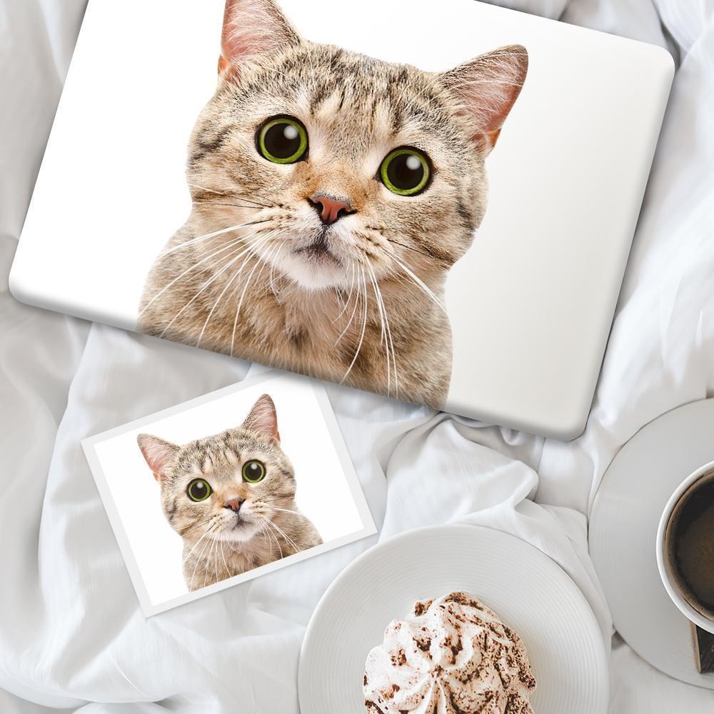 Custom Laptop Skin Pet Photo Macbook Sticker Gifts for Cat Lovers