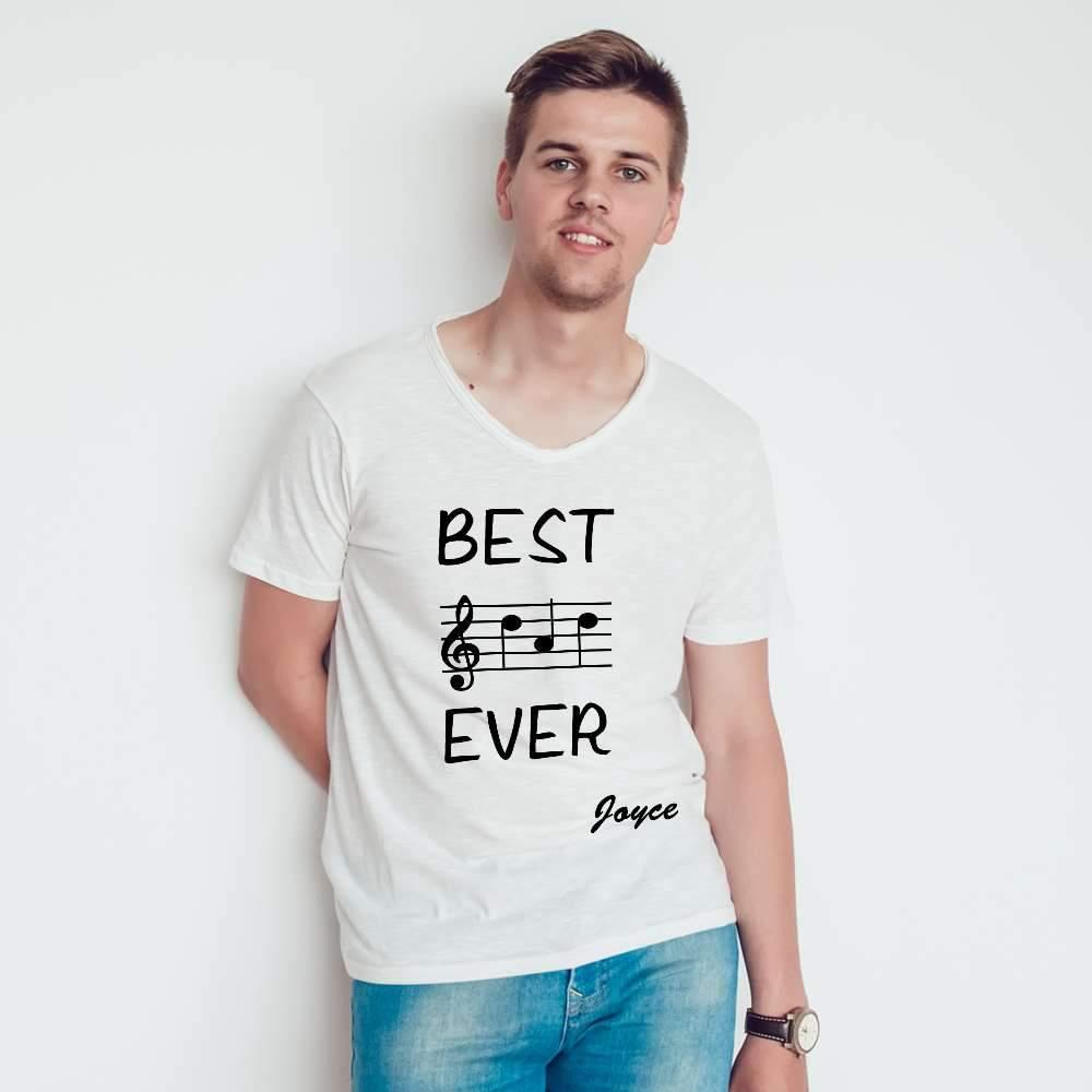 Father's Day Gift For Music Lover Personalized T-shirt - "Best Dad Ever"