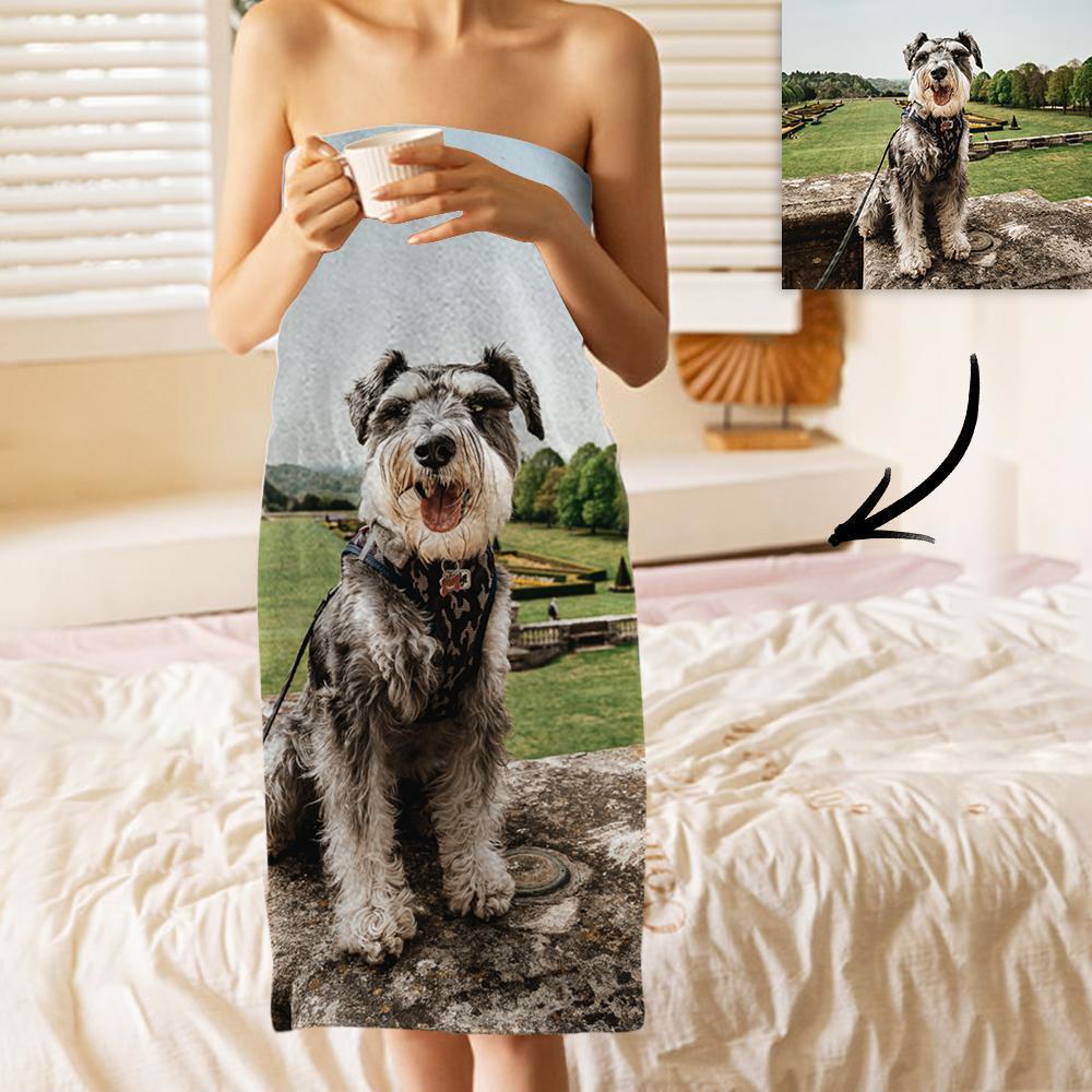Custom Photo Bath Towels Beach Towels Ultrafine Fiber for Pet Lovers
