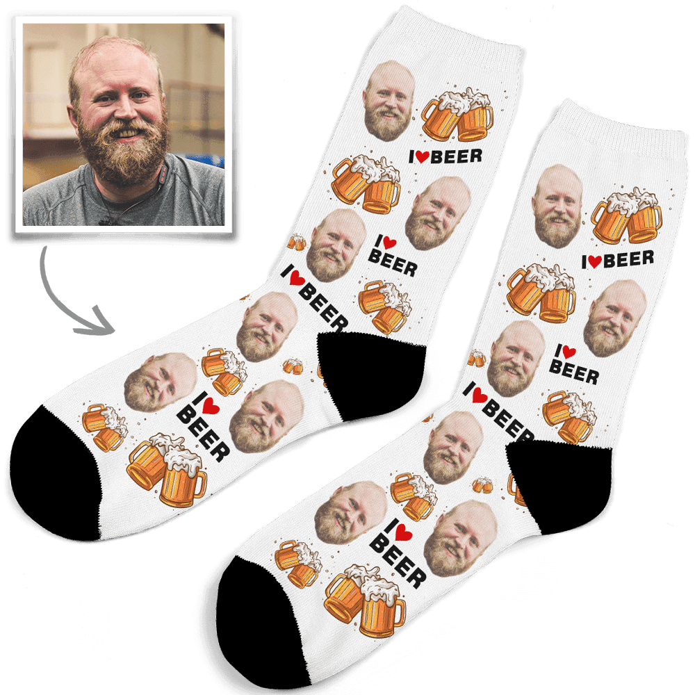 Custom Face Socks Beer Gifts For Beer Drinkers