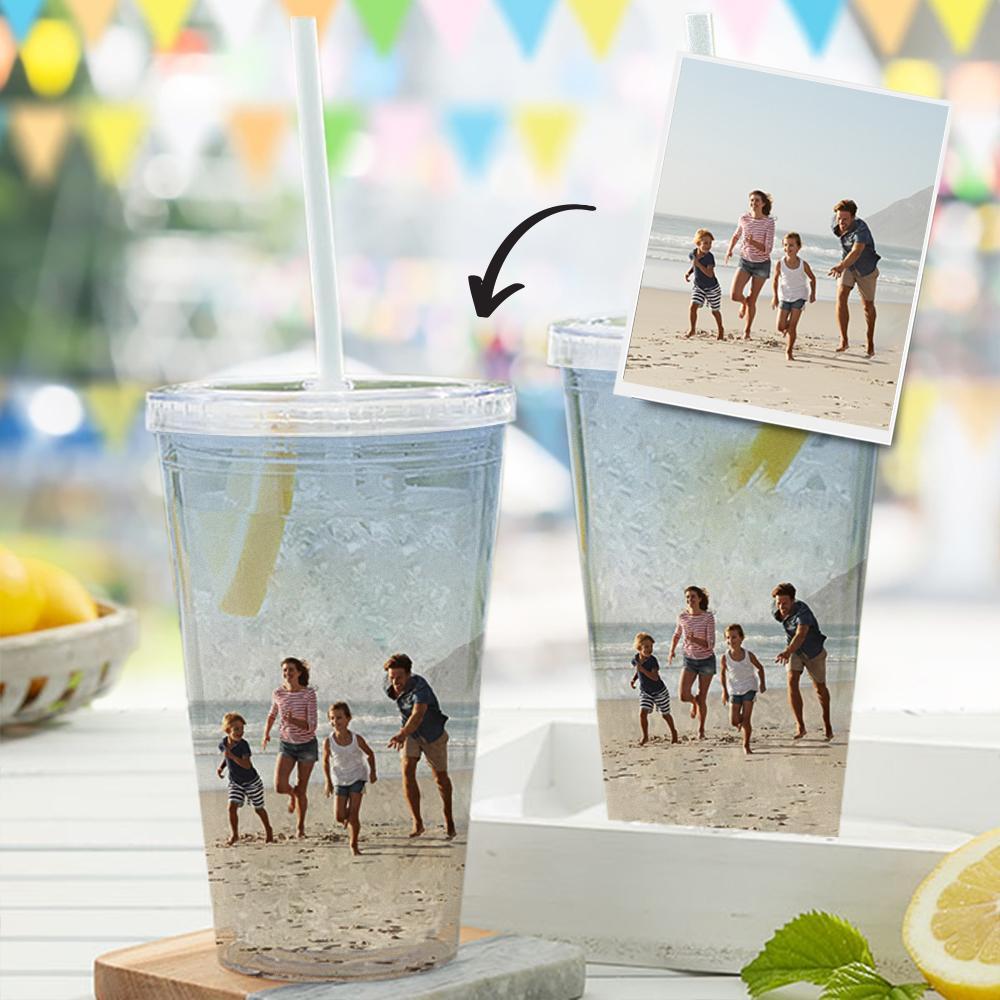Custom Tumblers Summer Gifts Photo Sippy Cup Family Gifts - 480ml