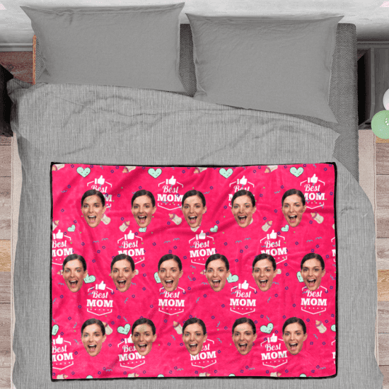 Personalized Photo Blanket Gift For Mother - "Best Mom"