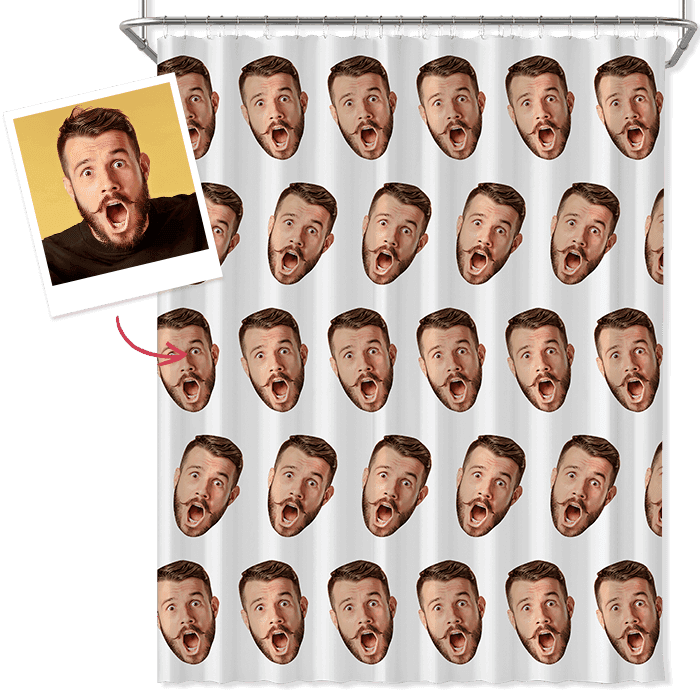 Face Shower Curtain Personalized Bathroom Curtains Gag Gift For Him