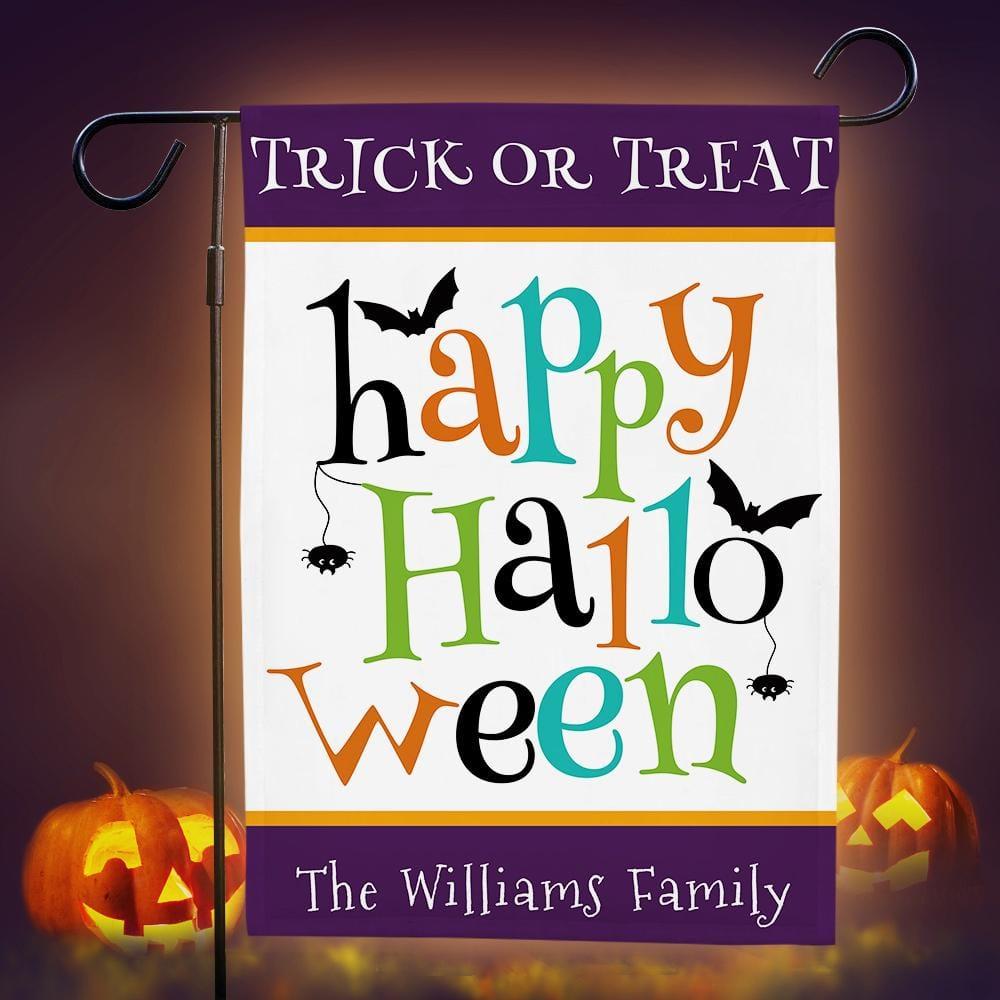 Happy Halloween Personalized Garden Flag Family Name Garden Flag