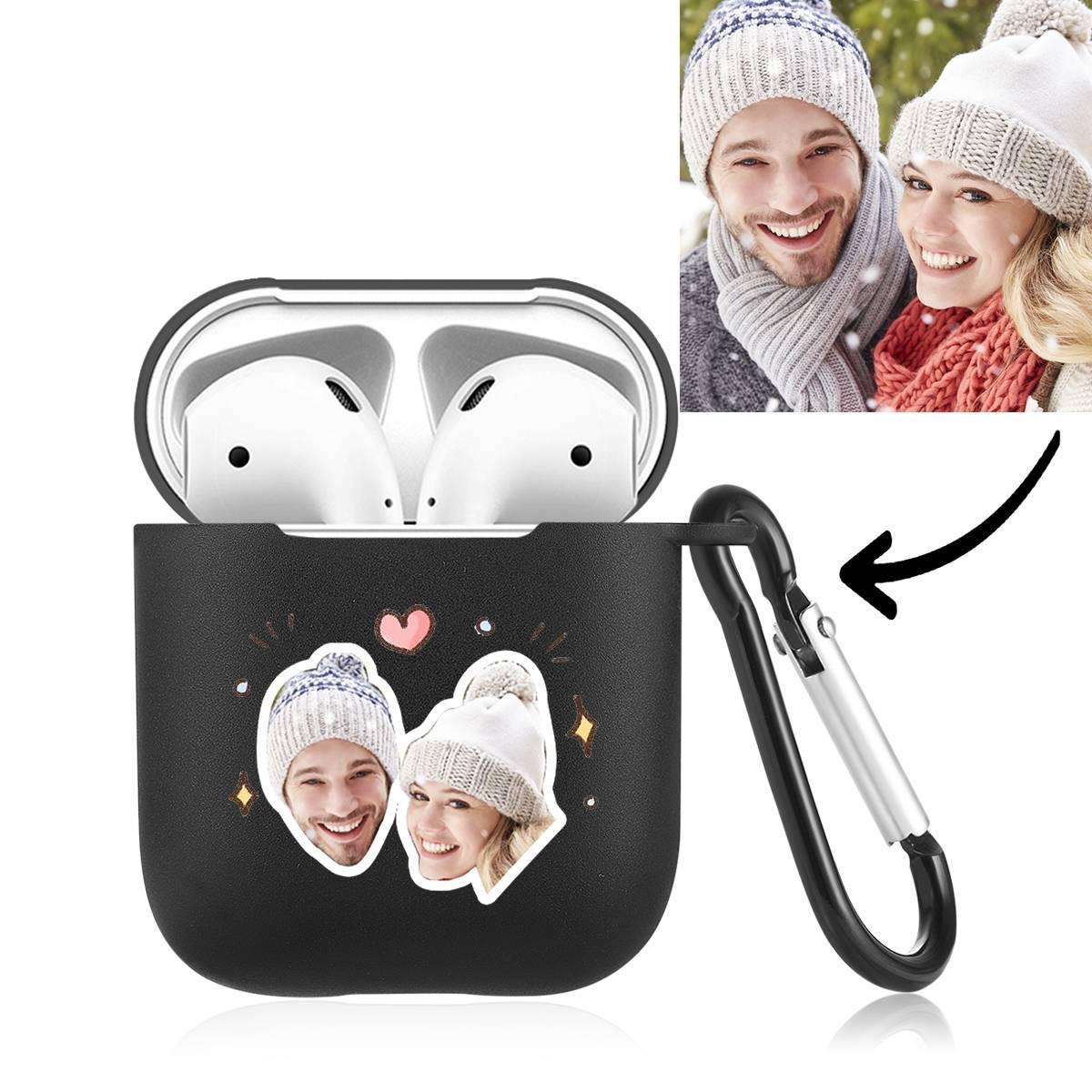 Custom Photo Earphone Case for AirPods Couple's Keepsake Gift Black - Avatar