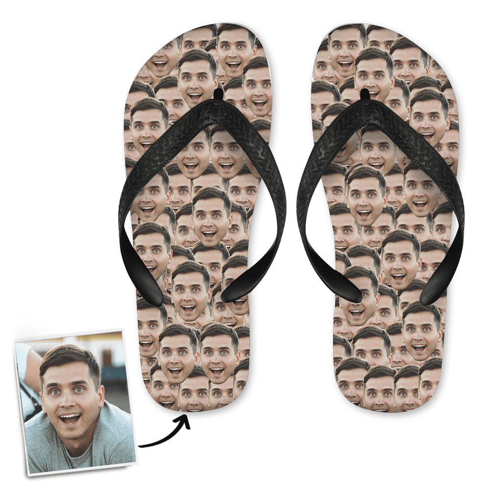 Face Flip Flops Funny Gifts For Dad - 3 Sizes