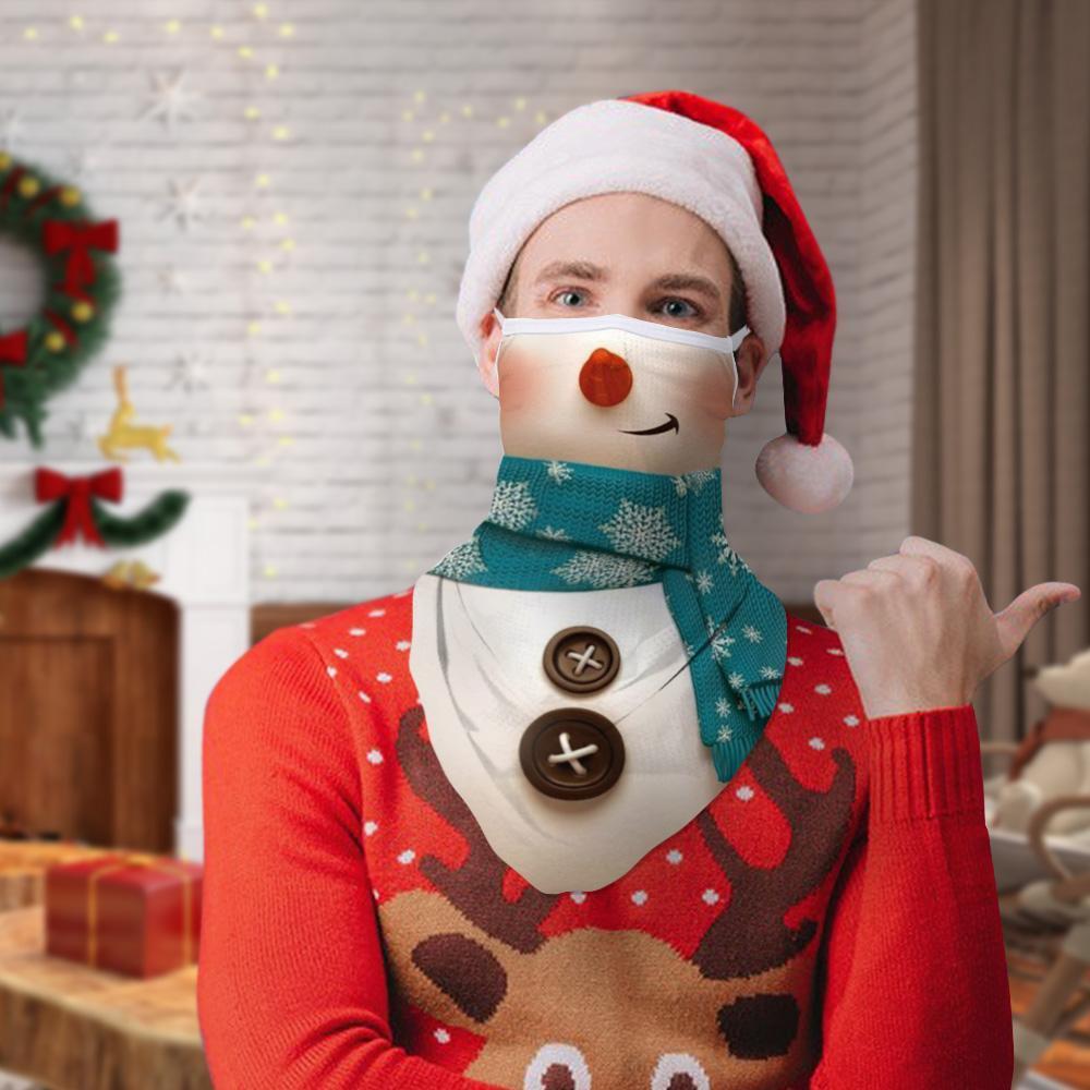 Face Mask With Ear Loops Washable Bandana Chritmas Gaiters Chritmas Gift-Snowman