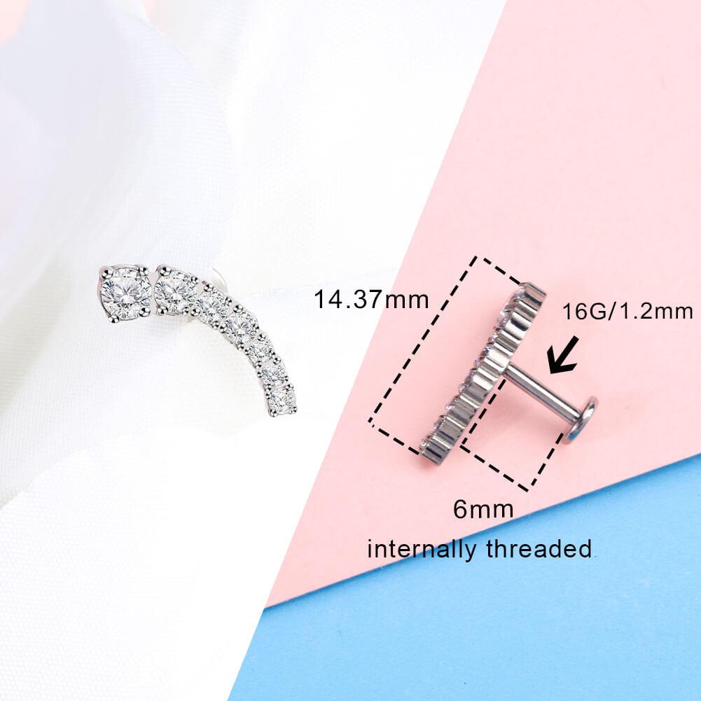 CZ Dot Titanium Cartilage Stud Set - Style5