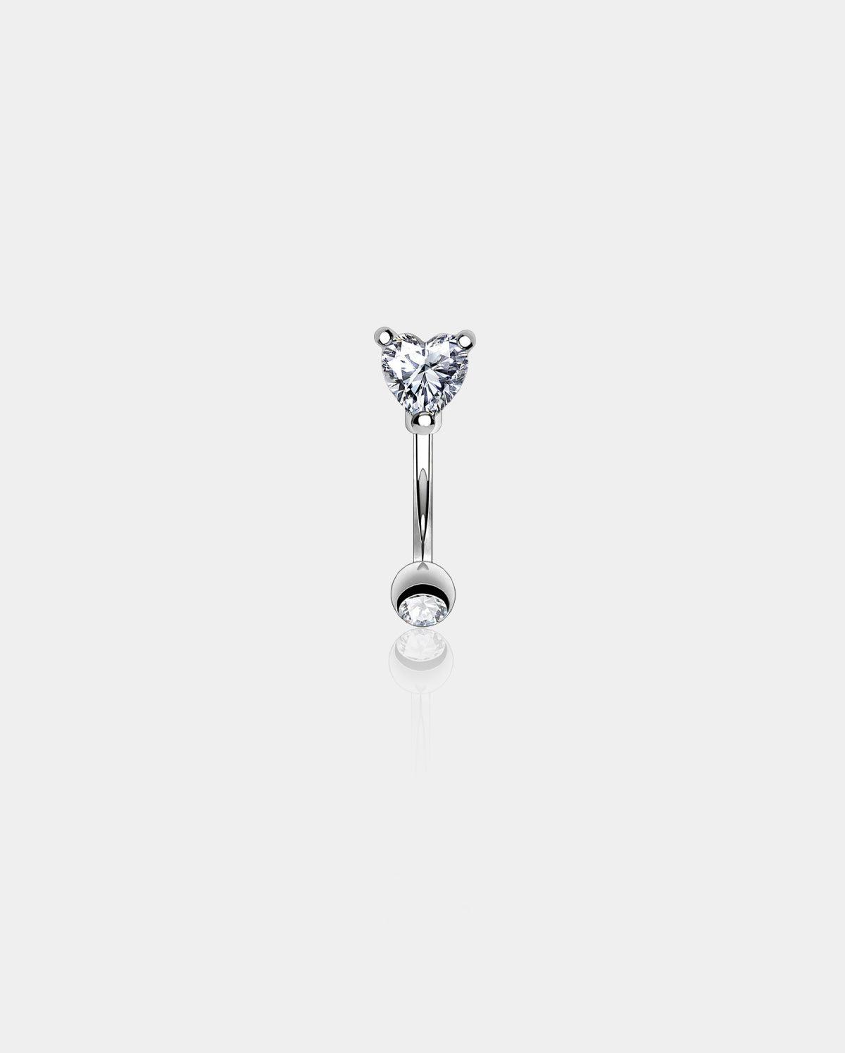 Heart CZ Rook Ring - Silver