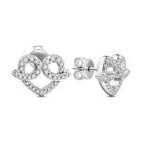 Heart Stud Earrings Silver Plated Gifts For Girlfriend Girls